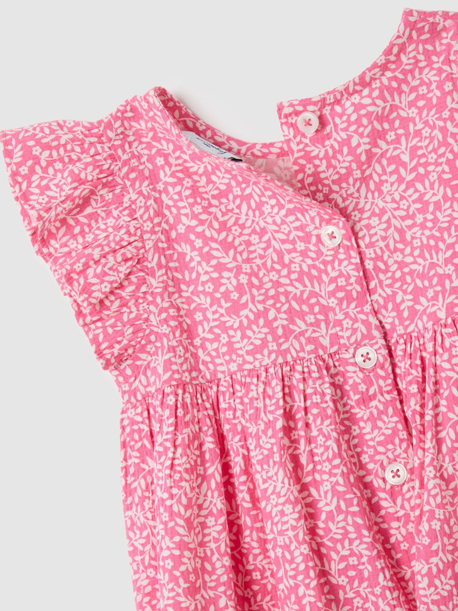 Girls&rsquo; pink dress in cotton blend with regular fit_3