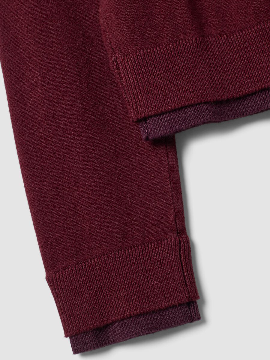 Red viscose-blend cardigan in plain knit_6