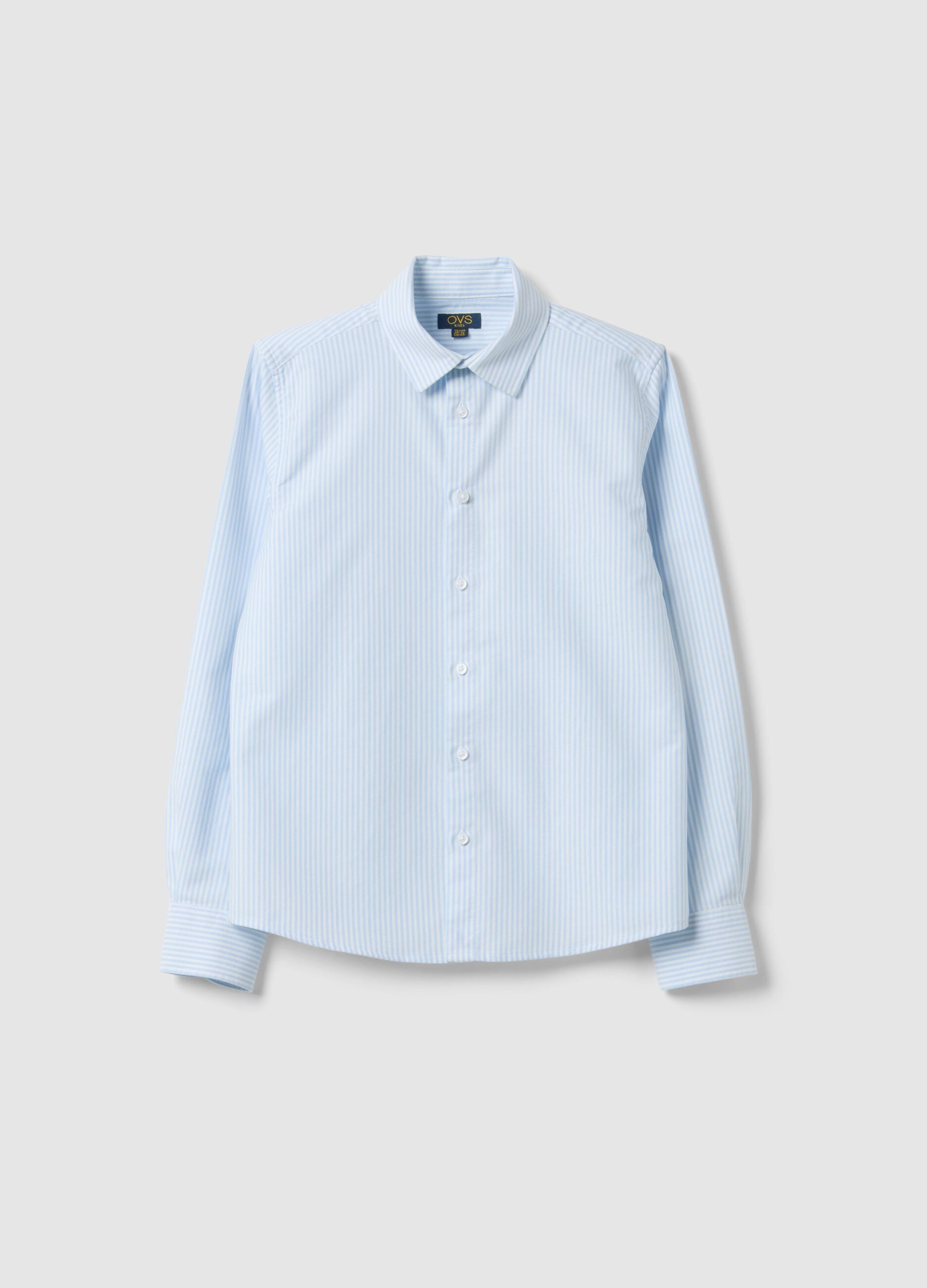 Boys' multicoloured stripe pure cotton shirt, regular fit