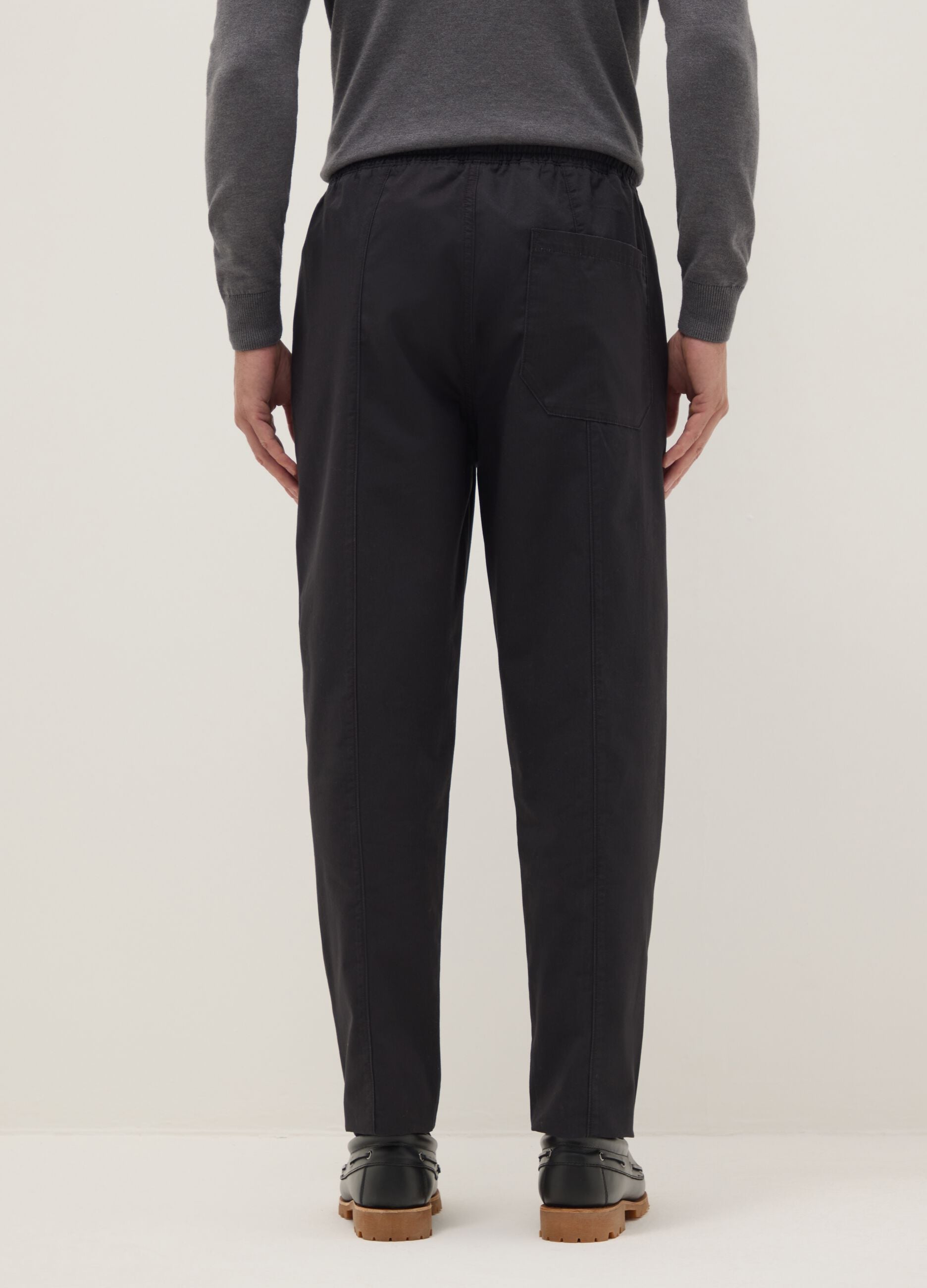 Black slim fit cotton chino trousers