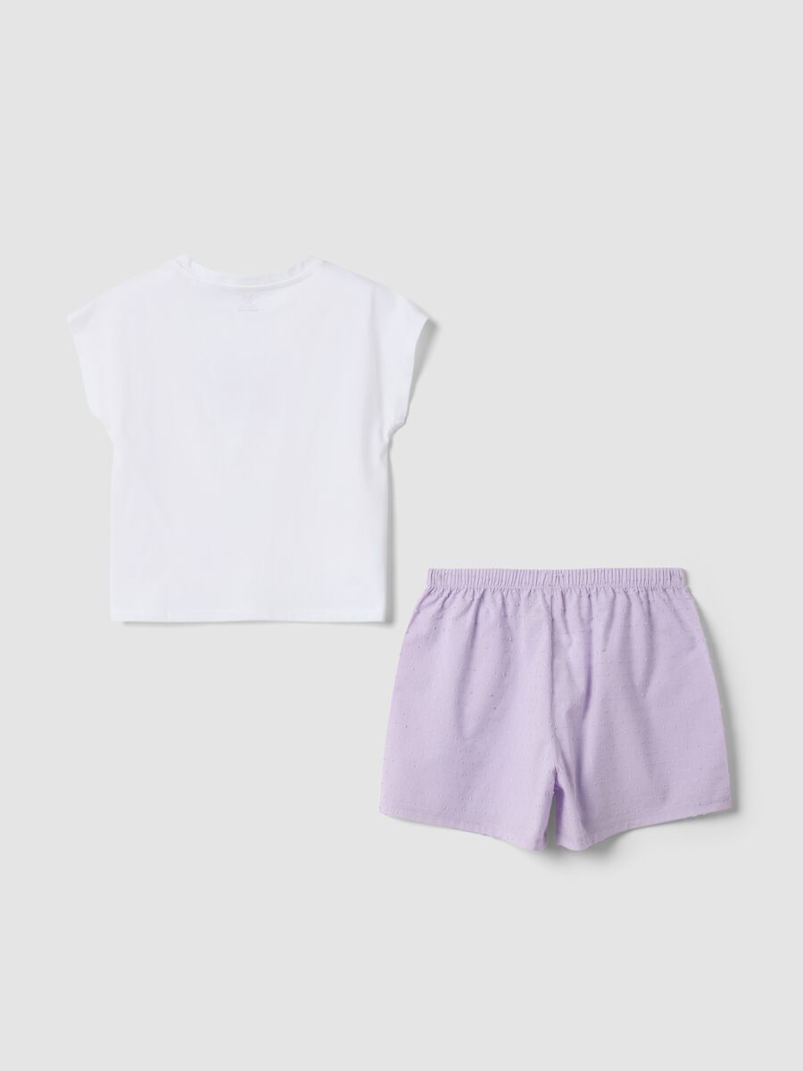 Girls&rsquo; multicolour pure cotton short pyjamas with print_1