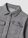 Grey oversized pure cotton shirt with studs for girls_2