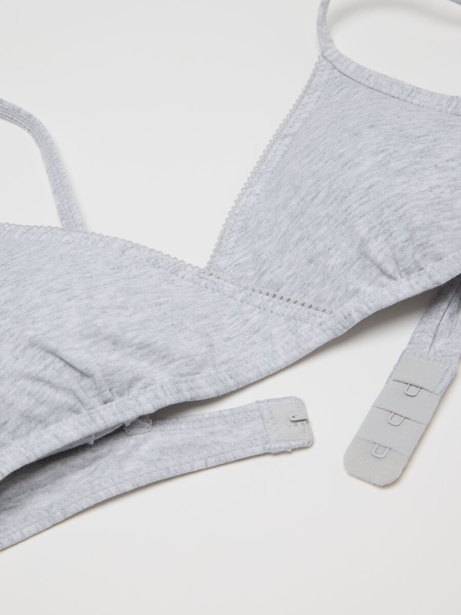 Grey Stretch Cotton Girls' Triangle Bra_3