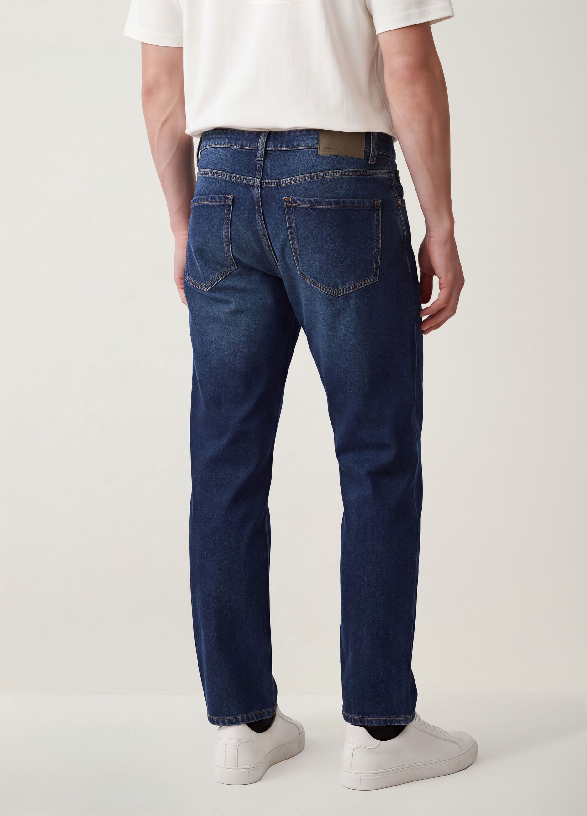 Regular fit denim jeans in pure cotton