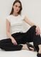 Black wide-leg jogger trousers_0