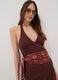 Brown viscose-linen blend mini dress, regular fit_3