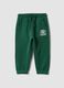 Green organic cotton joggers with drawstring for baby boy_0