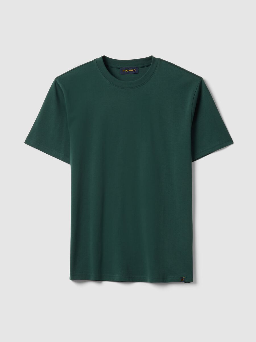 Relaxed fit green cotton crew neck t-shirt_4