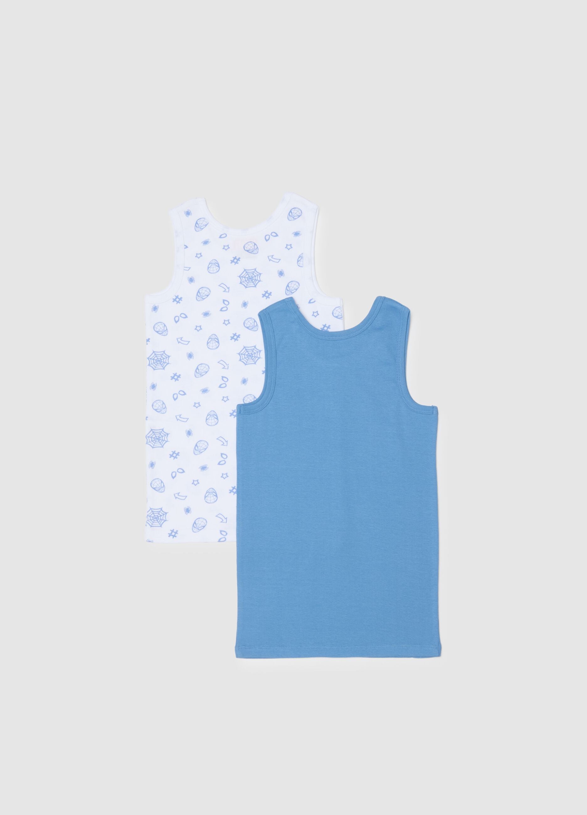 Kids' Multicolour Cotton Vest Twin Pack &ndash; Regular Fit
