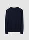 Blue viscose-blend polo with V-neck and regular collar, regular fit_2