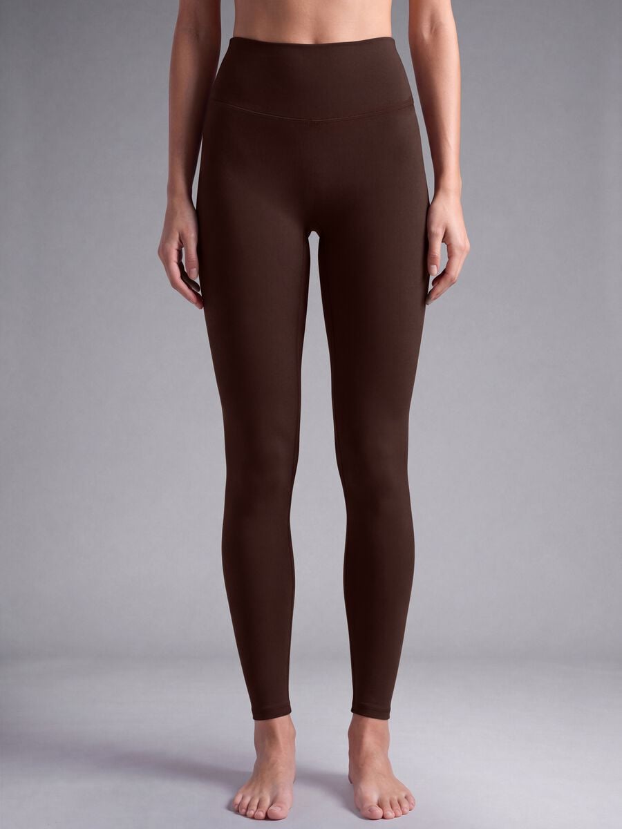 Brown high-waisted breathable stretch leggings ALTAVIA STUDIO_2