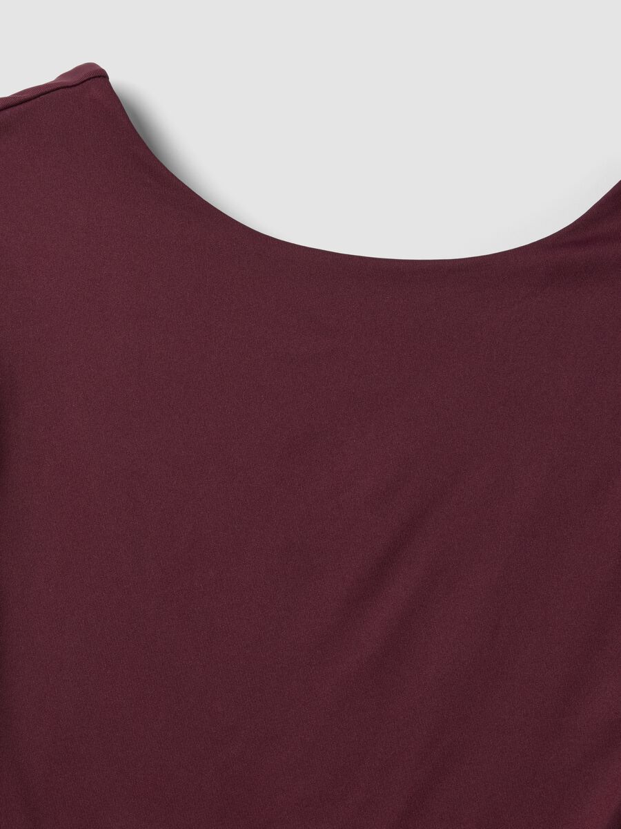 Purple stretch-fabric top_5