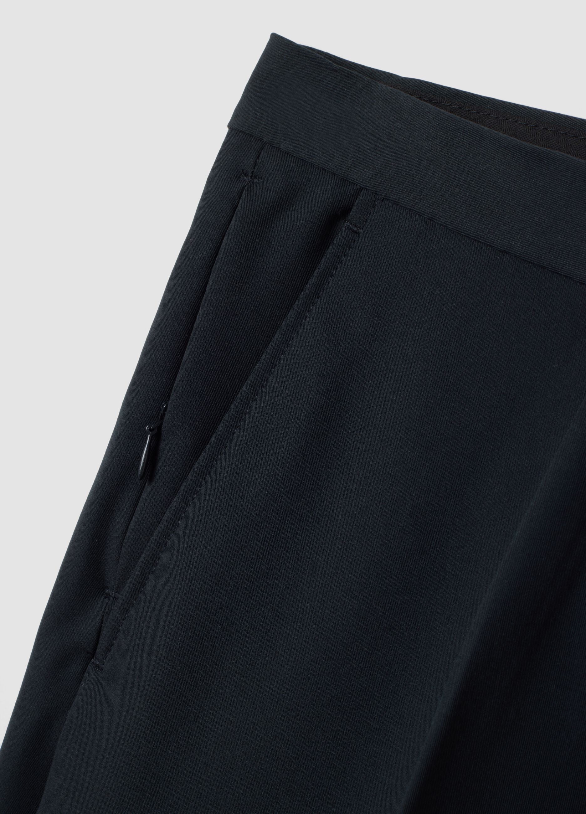Blue slim-fit formal trousers in stretch viscose twill