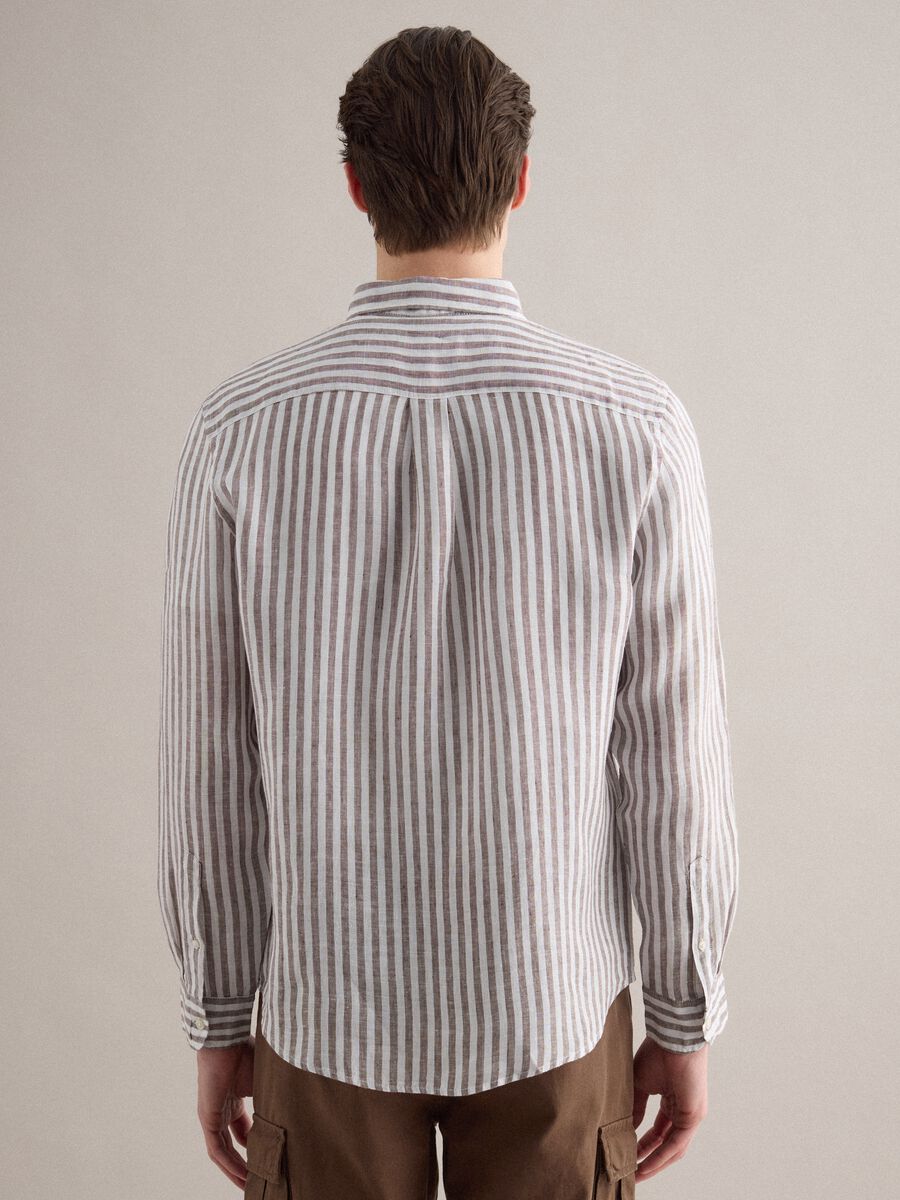 Long-sleeve pure linen multicolour striped shirt regular fit_3