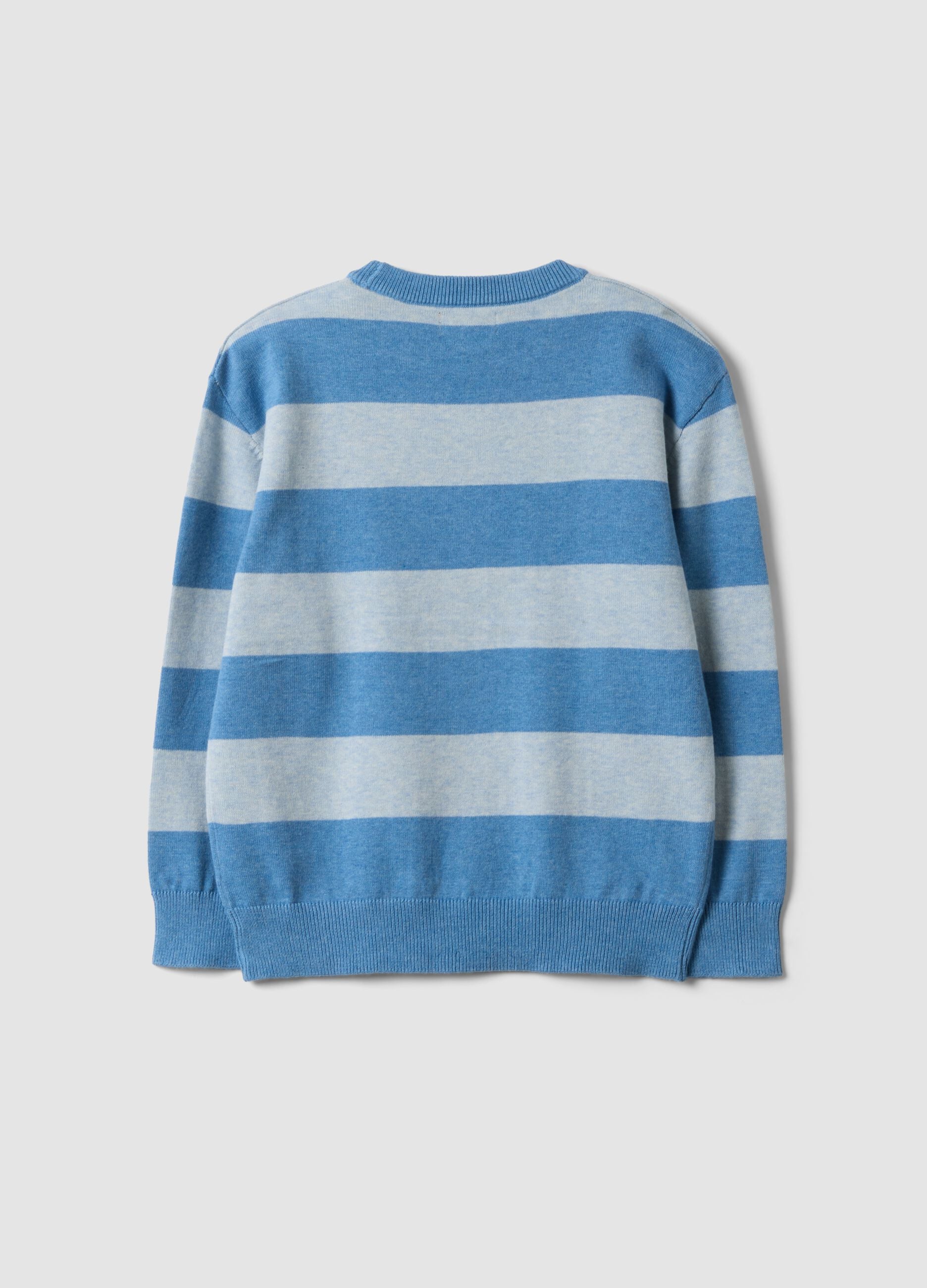 Multicolour pure cotton striped oversized fit top for boys