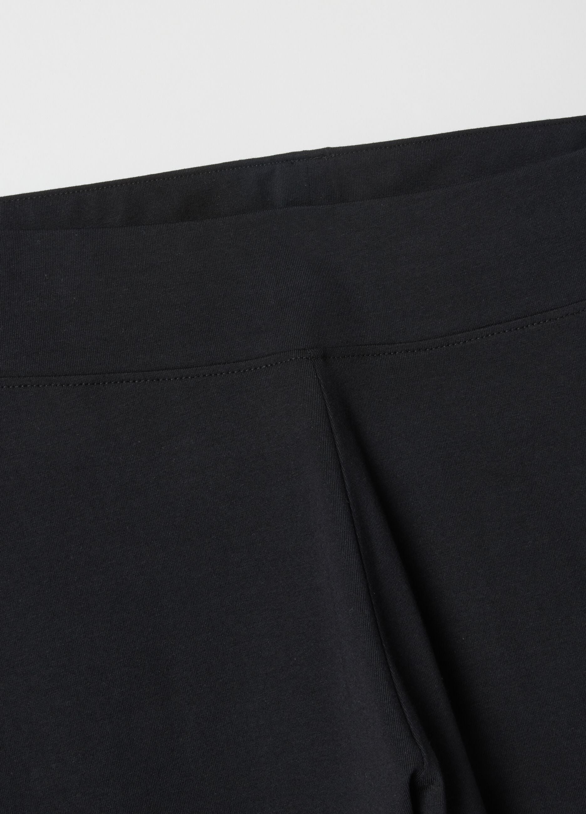 Black Stretch Cotton Slim Fit Leggings