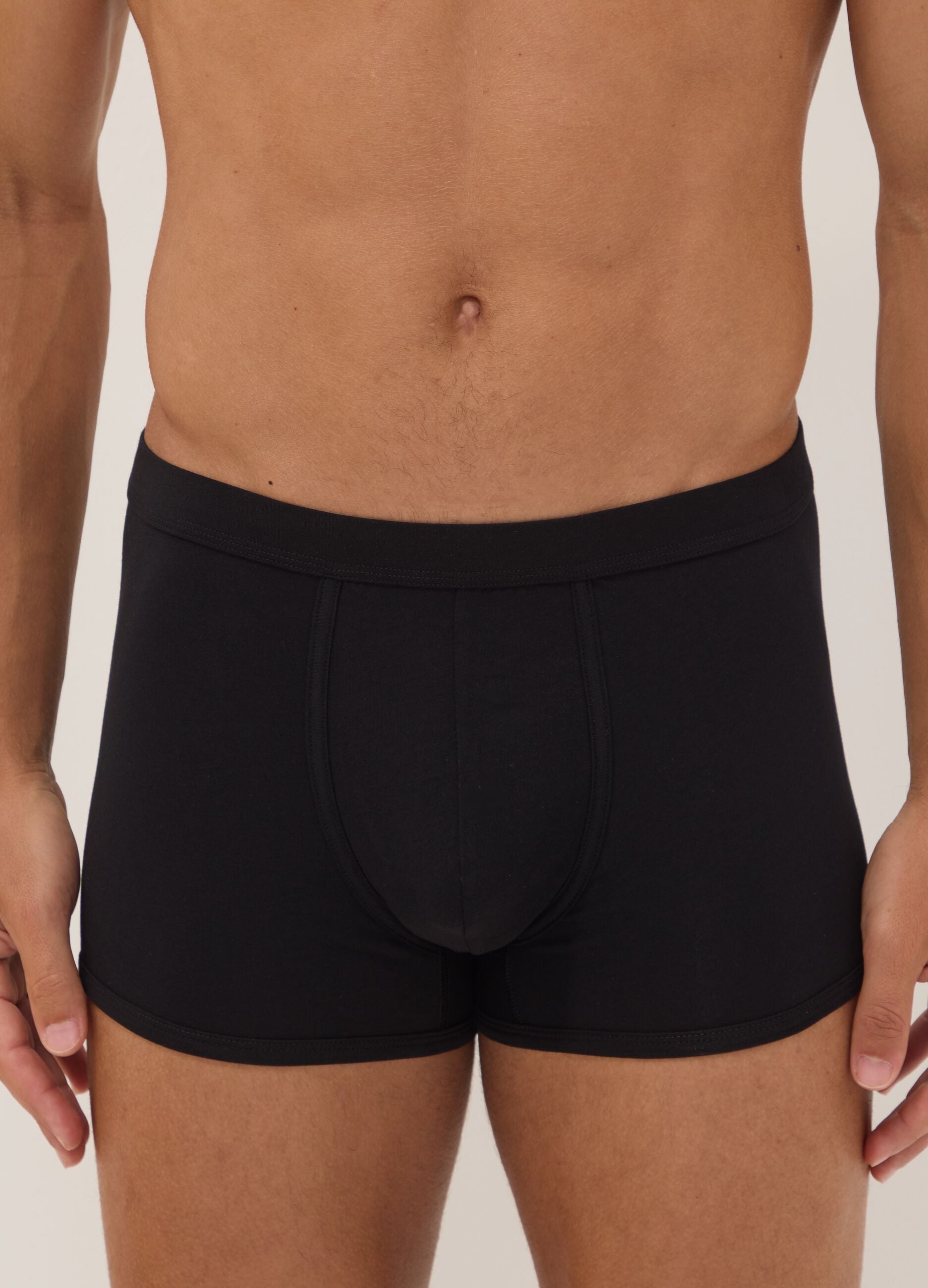 3-pack of black stretch extra-fine cotton boxer briefs