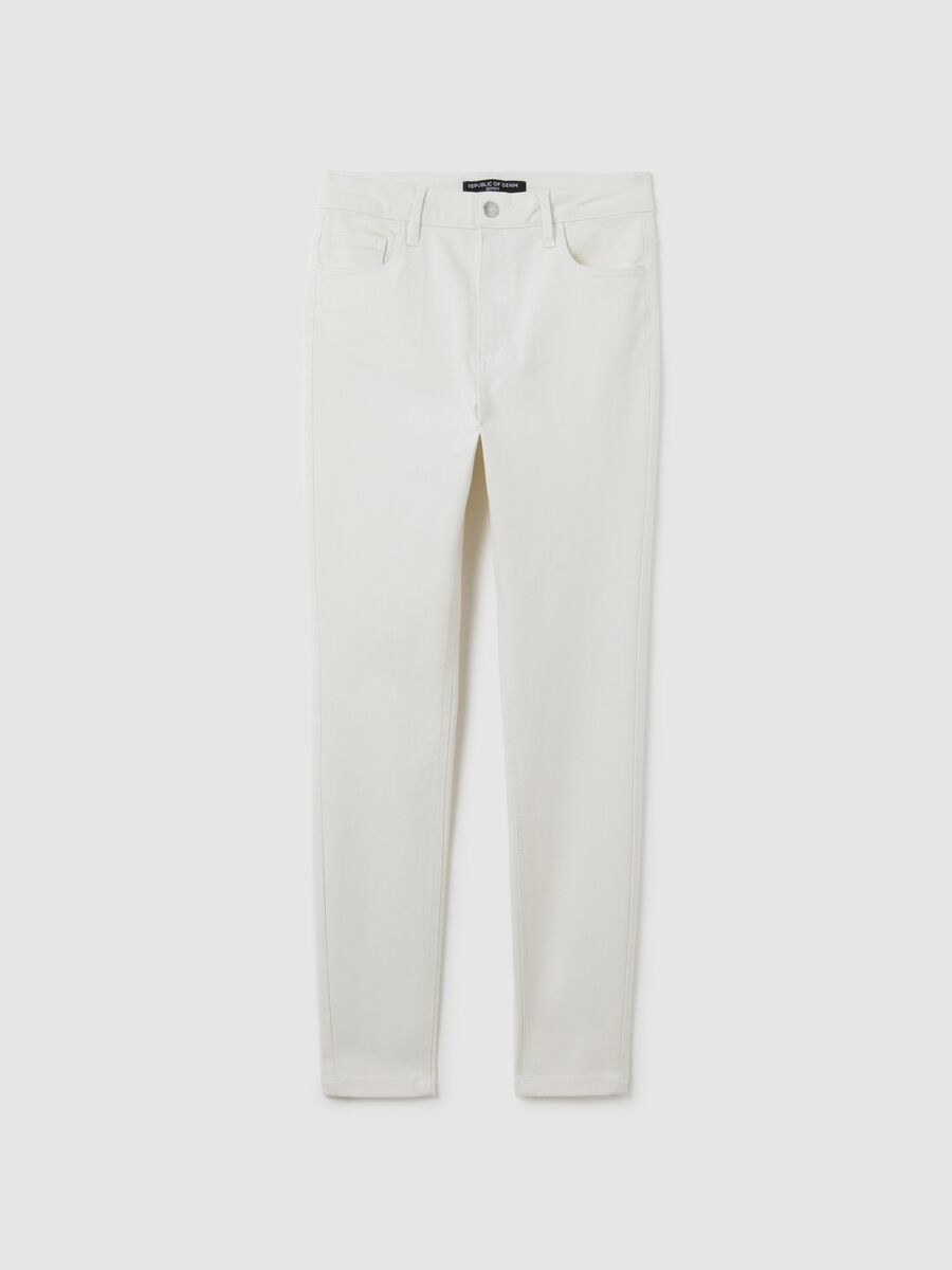 Women's white skinny fit denim jeans_4