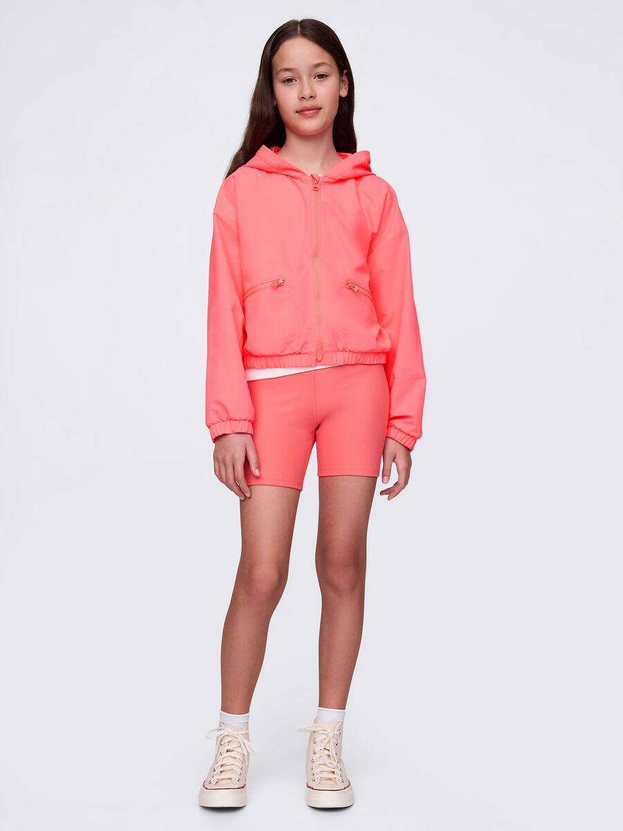Pink lightweight jacket with hood_1