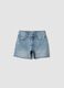 Blue pure-cotton denim shorts for girls, straight fit_3