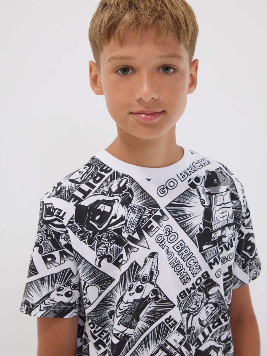 T-shirt in puro cotone multicolor da bambino regular fit con stampe_0