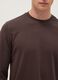Regular fit stretchy cotton long sleeve brown t-shirt_3