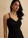 Pure cotton black dress with deep v-neck_3