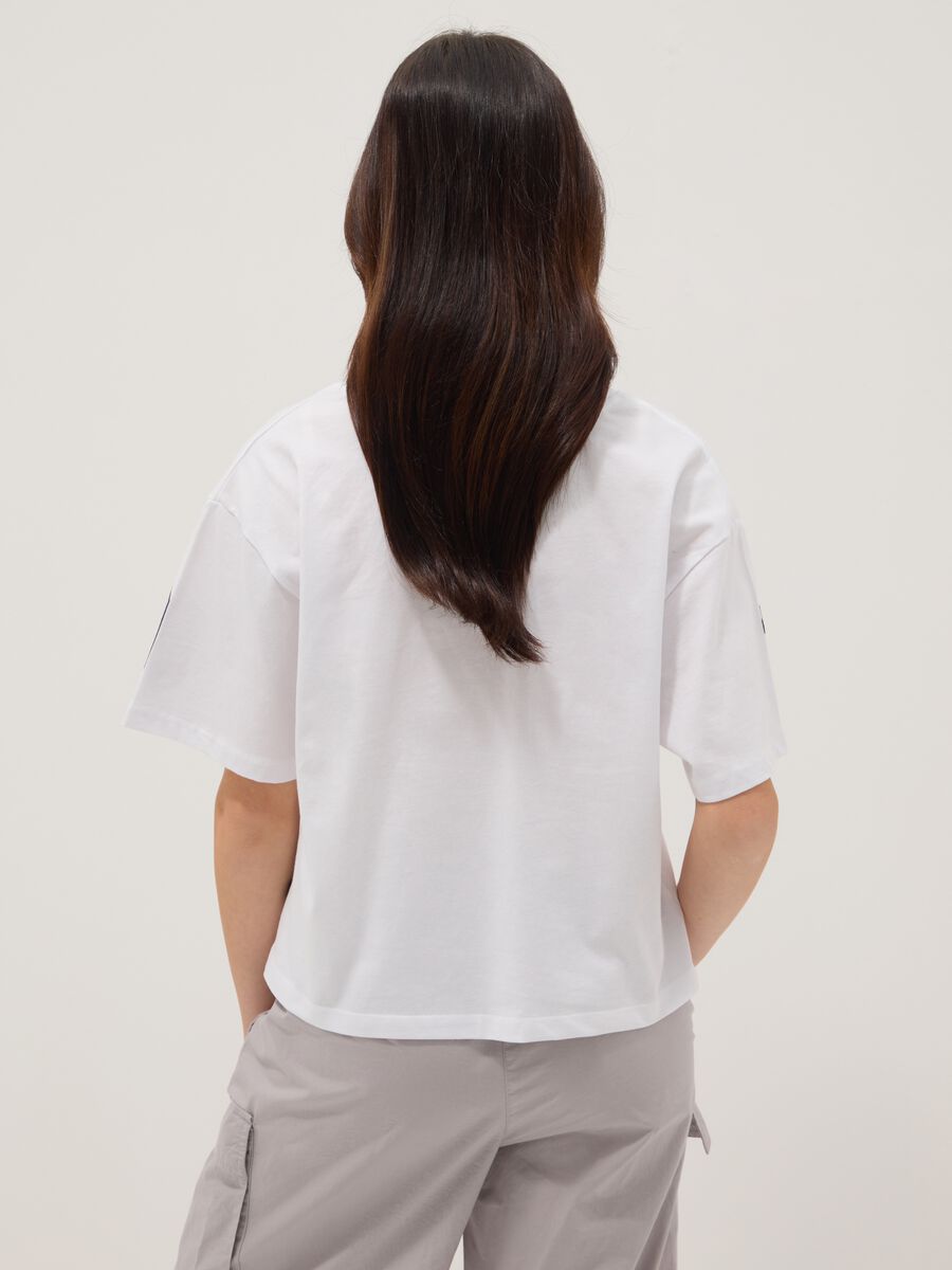 White pure cotton V-neck T-shirt_1