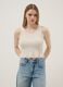 Beige viscose-blend fitted top_0