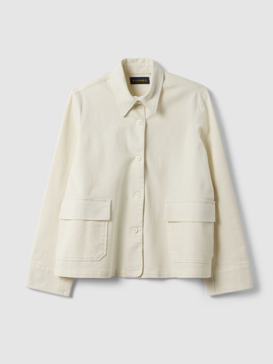 Giacca bianca in cotone elasticizzato_4