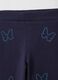Girls' blue slim fit stretch cotton leggings with decorations_2
