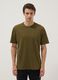 Green pure cotton T-shirt, relaxed fit_0