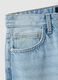 Blue straight regular fit denim jeans in pure cotton_5