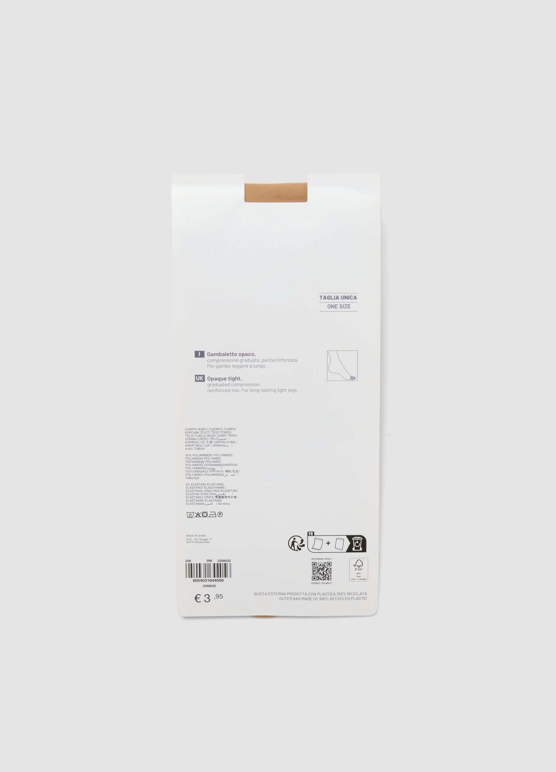 Beige space-saving socks in stretch fabric