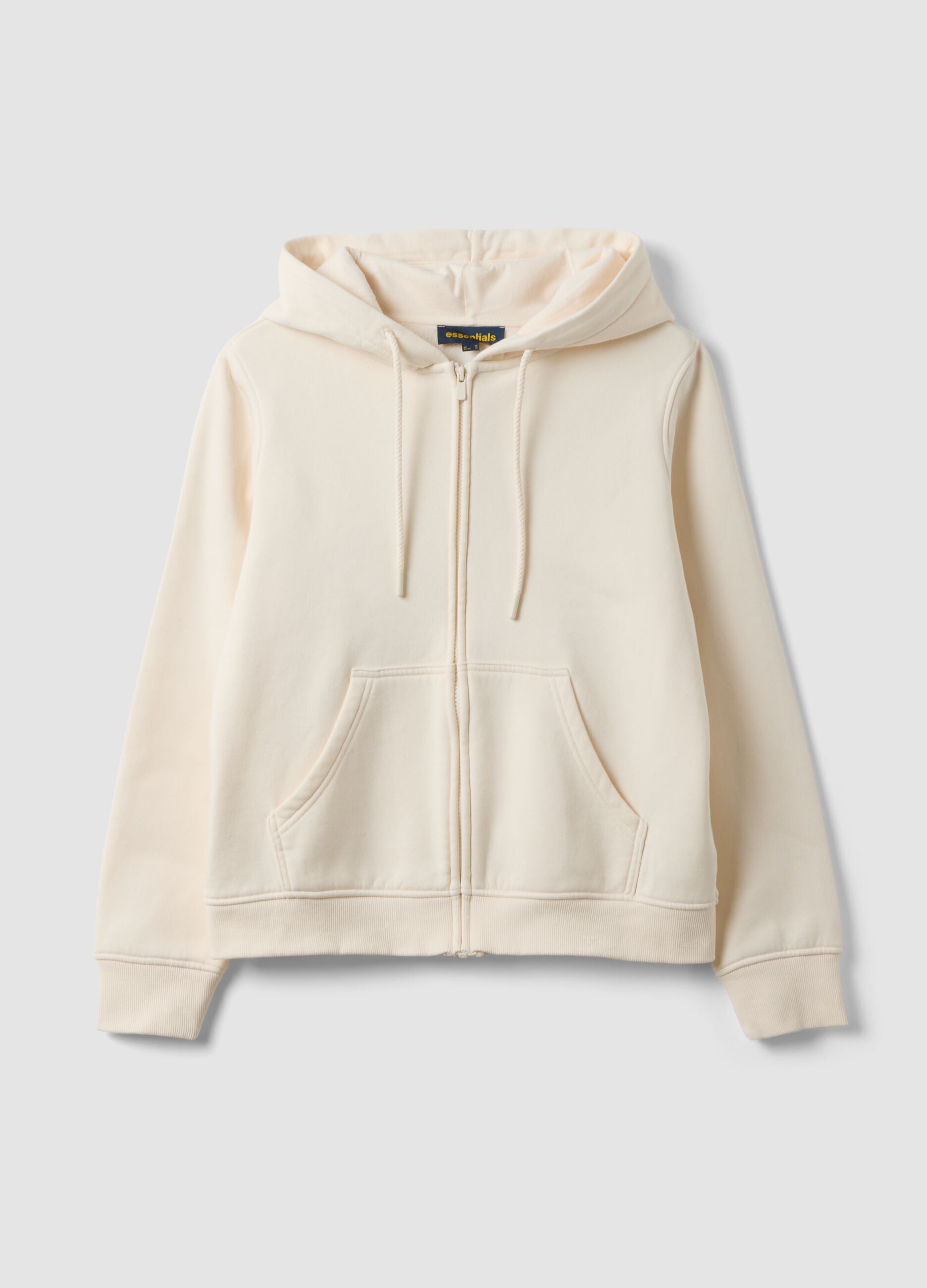 White cotton-blend regular-fit hoodie