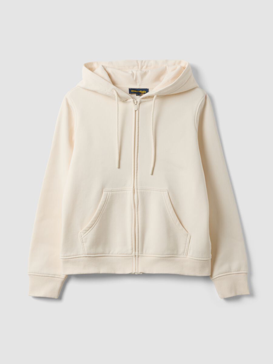 White cotton-blend regular-fit hoodie_0