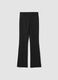 Black flared stretch viscose pinstripe trousers_0