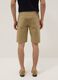 Beige regular-fit stretch cotton Bermuda shorts_2