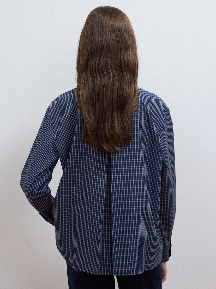 Blue checked regular-fit cotton and lyocell blend shirt_3