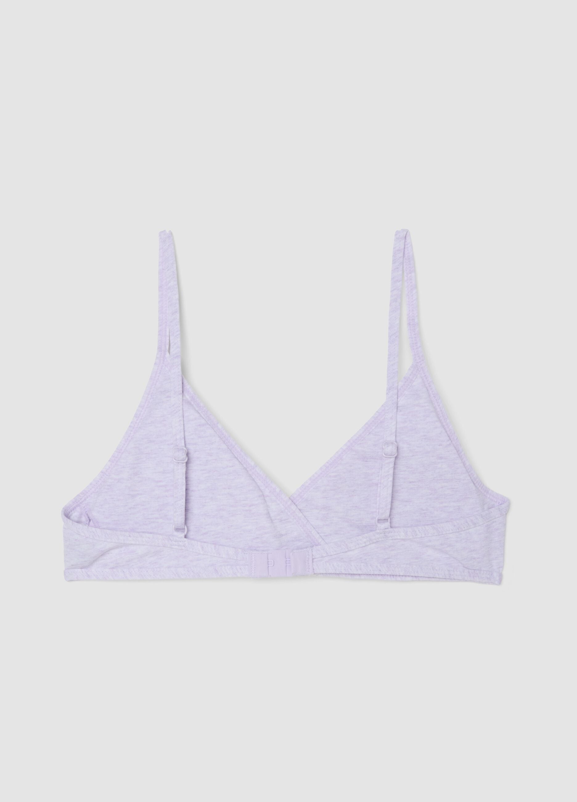 Girls&rsquo; purple stretch cotton triangle bra