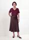 Brown satin midi skirt in stretch fabric_0