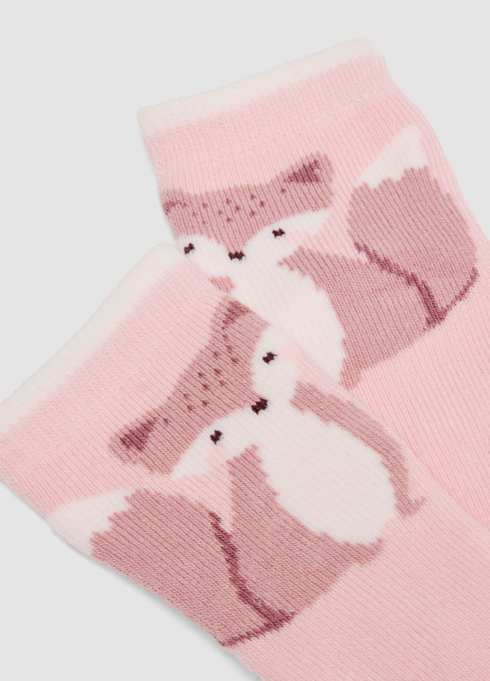 2-pack of pink stretch organic cotton socks