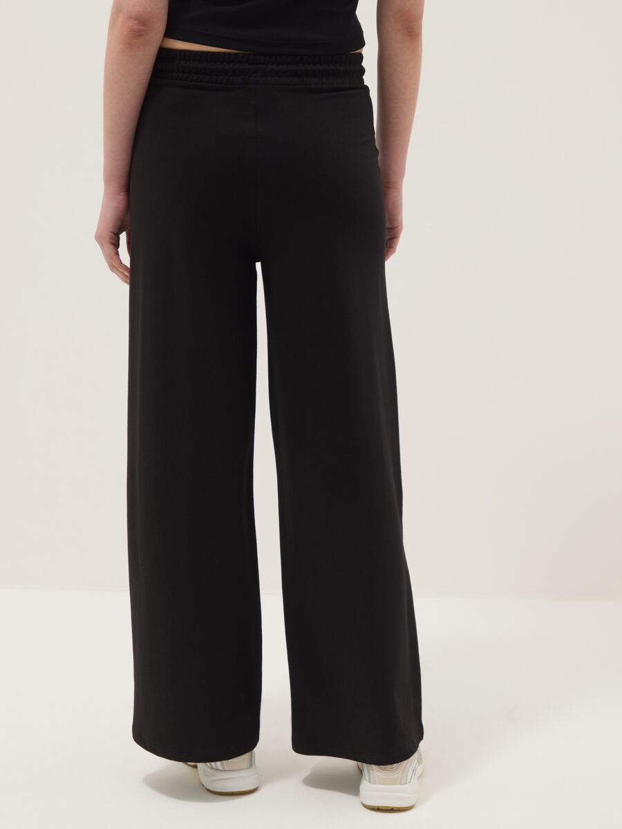 Black Pure Cotton Baggy Jogger Trousers_2