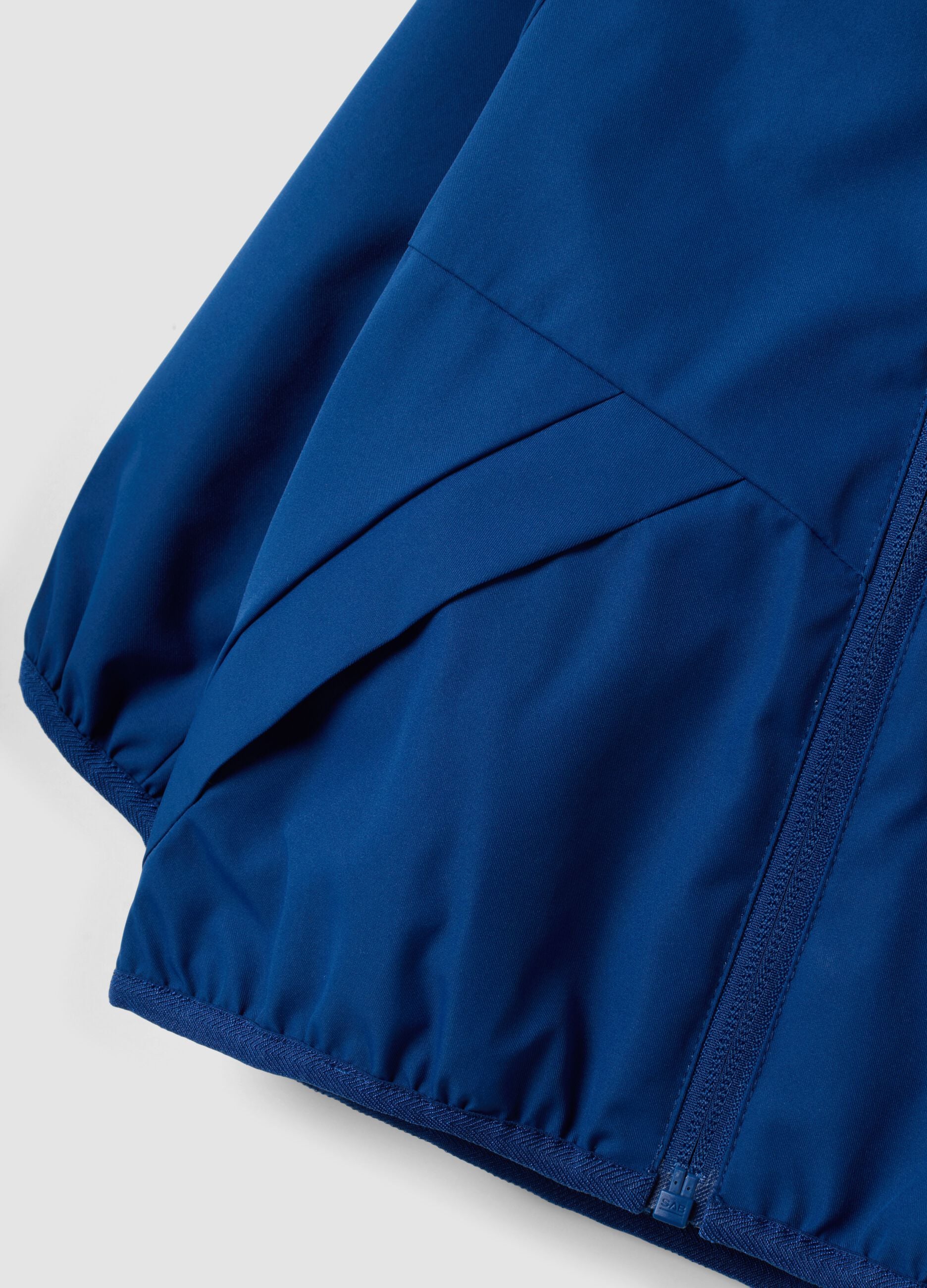 Blue hooded zip-up jacket, regular fit, for boys