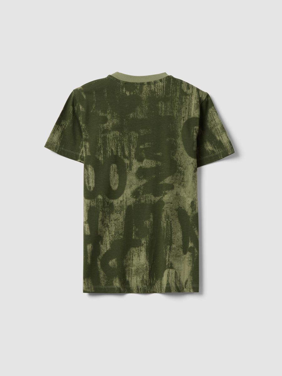 T-shirt in puro cotone verde da ragazzo regular fit con stampe_4