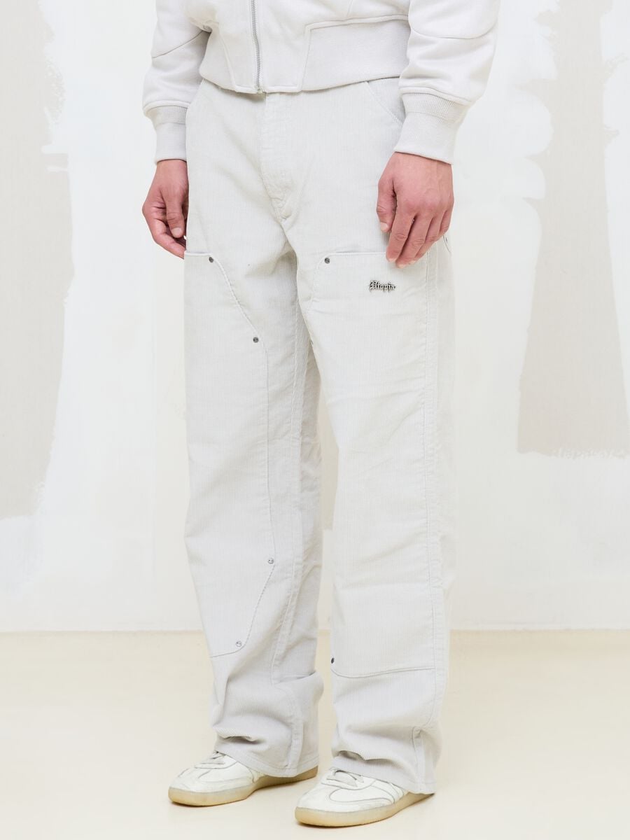 Corduroy Carpenter Trousers Light Beige_2
