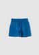 Blue pure organic cotton shorts with elasticated waist for baby boys, regular fit_0