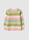 Multicolour pure cotton perforated jumper for girls_0