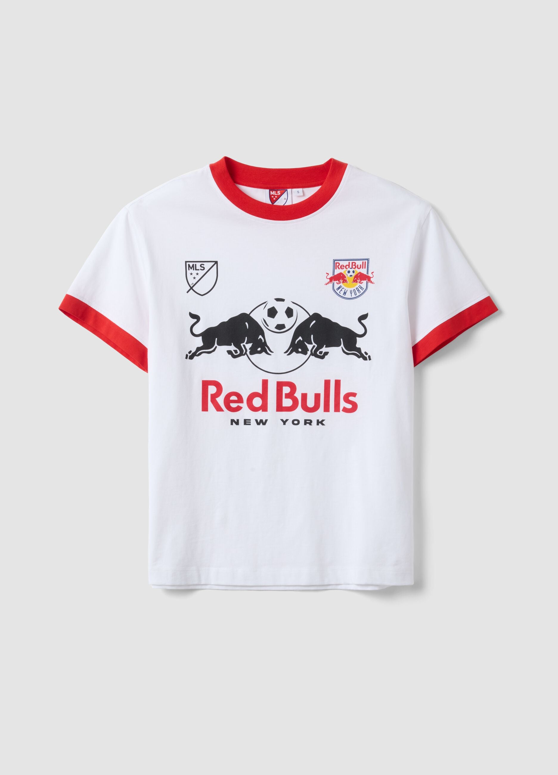 Regular fit multicolour stretch cotton T-shirt with Red Bulls print