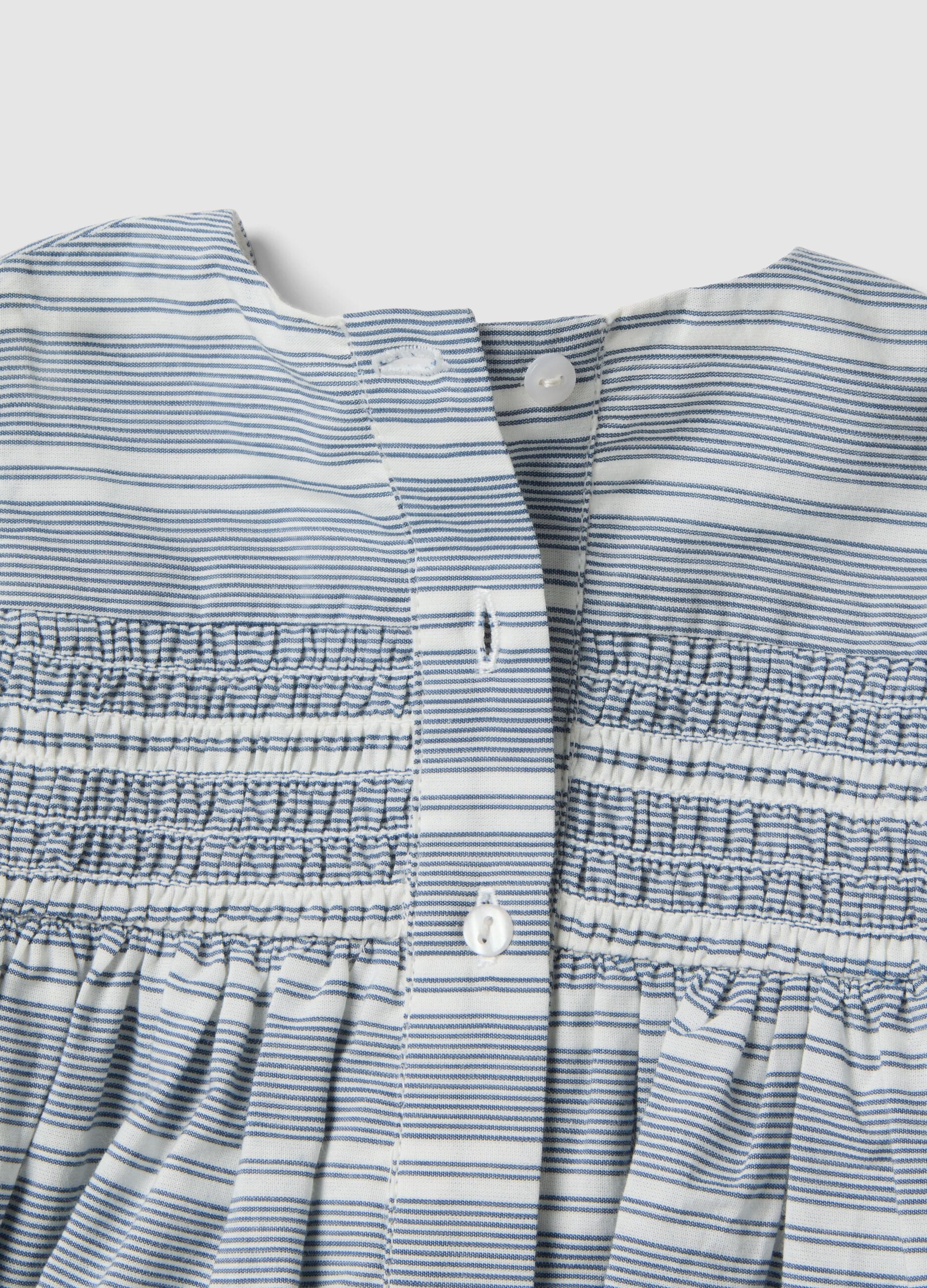 Baby girl's multi-color striped pure cotton set with ruffles